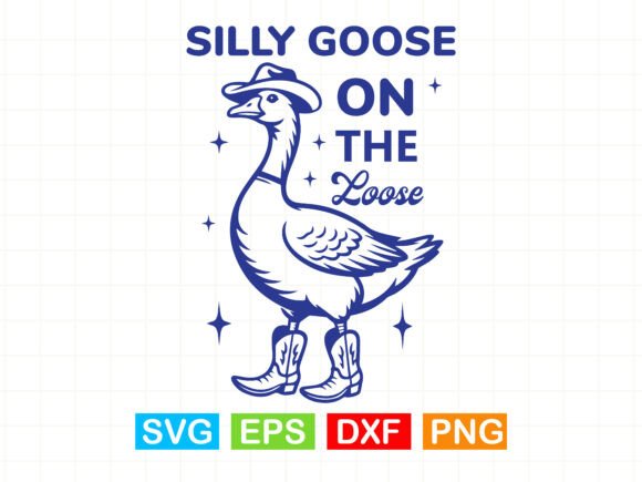 Cowboy Goose SVG Silly Goose on the Loos