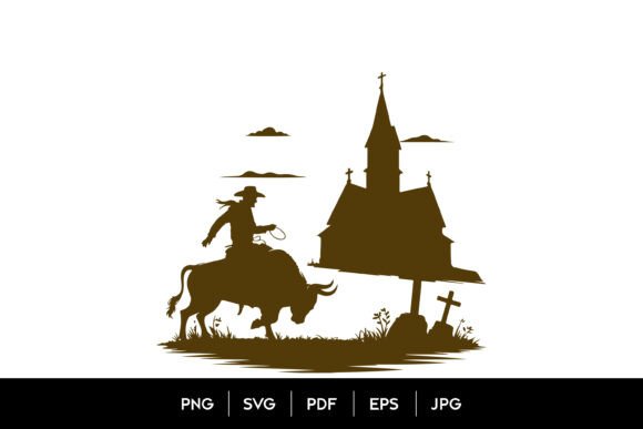 Cowboy Rodeo Church SVG: A Bold Western Silhouette for Real Embroidery Projects