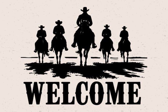 Cowboy Welcome SVG: A Bold Silhouette for Rustic Embroidery Projects