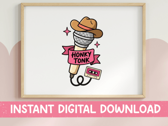Honky Tonk Microphone Cowboy Hat SVG: A Fun, Detailed Embroidery Design for the Right Projects