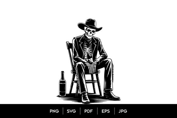 Skeleton Cowboy Chair SVG Review: Spooky Western Vibes for Embroidery Projects