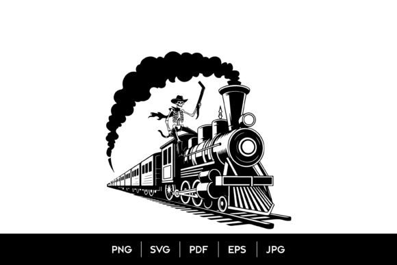 Skeleton Cowboy Train SVG: A Bold Blend of Spooky and Western