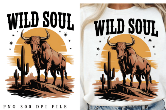Wild Soul Longhorn Western PNG Design Review
